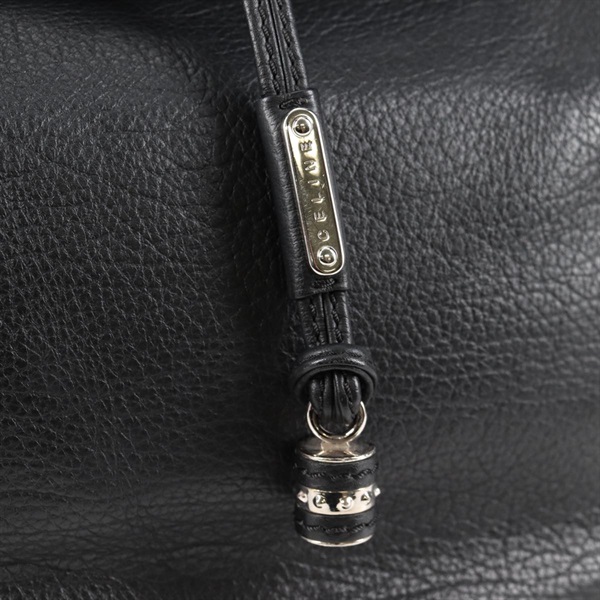 CELINE ビタースウィート トートバッグ ブラック シルバー レザーの画像7