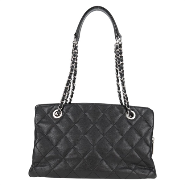 CHANEL マトラッセ ココマーク チェーントート トートバッグ ブラック シルバー キャビアスキンの画像1