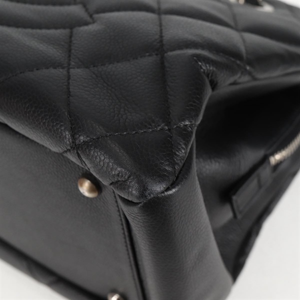 CHANEL マトラッセ ココマーク チェーントート トートバッグ ブラック シルバー キャビアスキンの画像6