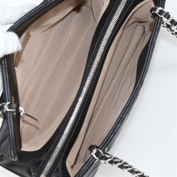 CHANEL マトラッセ ココマーク チェーントート トートバッグ ブラック シルバー キャビアスキンの画像8