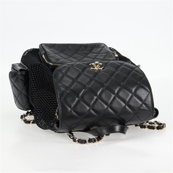 CHANEL マトラッセ 2021年 バックパック ブラック ゴールド シャイニーラムスキンの画像4
