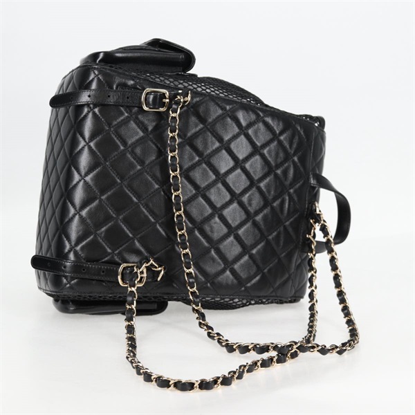 CHANEL マトラッセ 2021年 バックパック ブラック ゴールド シャイニーラムスキンの画像5