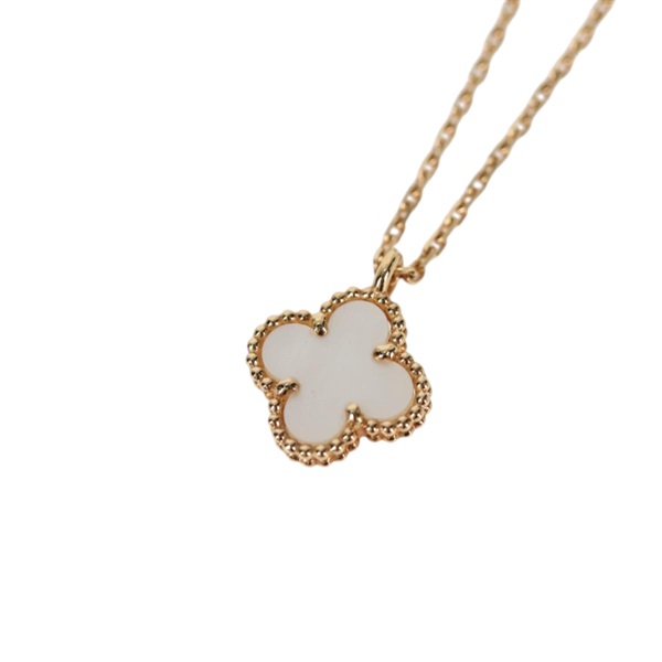 Van Cleef & Arpels スウィート アルハンブラ ネックレス イエローゴールド ホワイト 750YG マザーオブパールの画像2