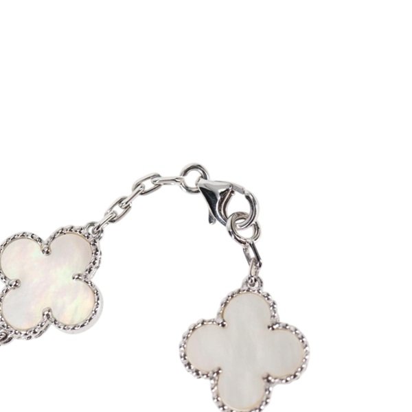 Van Cleef & Arpels ヴィンテージ アルハンブラ 5モチーフ ブレスレット ホワイトゴールド ホワイト 750WG マザーオブパールの画像2