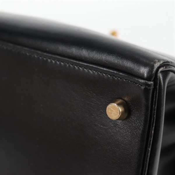 HERMES ケリー 32 1995年 ◯Y ハンドバッグ ノワール ゴールド ボックスカーフの画像6