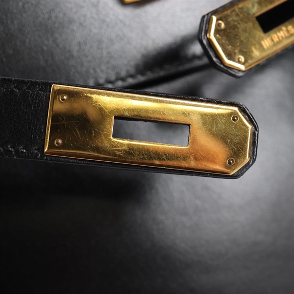 HERMES ケリー 32 1995年 ◯Y ハンドバッグ ノワール ゴールド ボックスカーフの画像7