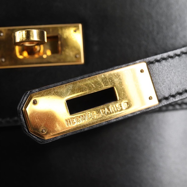 HERMES ケリー 32 1995年 ◯Y ハンドバッグ ノワール ゴールド ボックスカーフの画像8