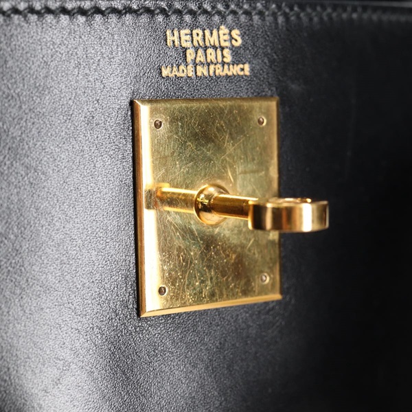 HERMES ケリー 32 1995年 ◯Y ハンドバッグ ノワール ゴールド ボックスカーフの画像10