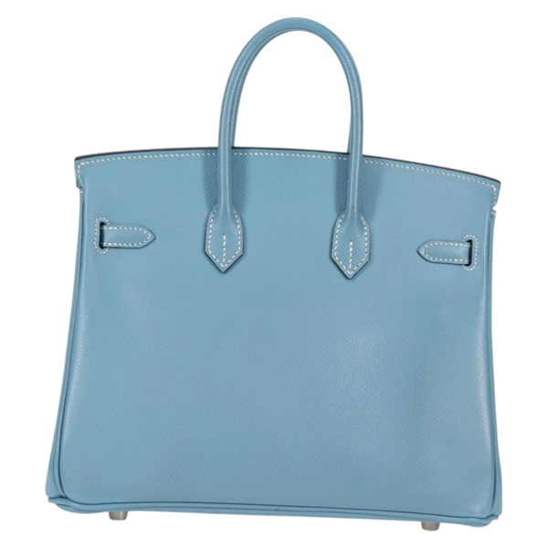 HERMES バーキン 25 2005年 □I ハンドバッグ ブルージーン シルバー ヴォーエプソンの画像1