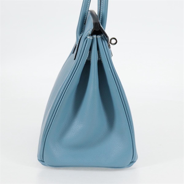 HERMES バーキン 25 2005年 □I ハンドバッグ ブルージーン シルバー ヴォーエプソンの画像3