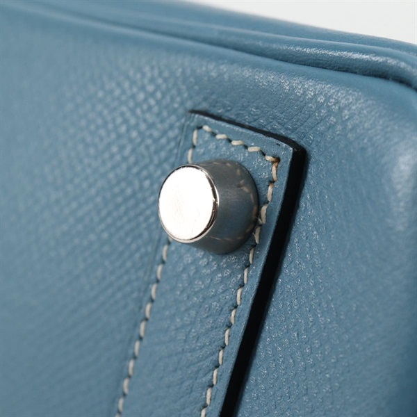 HERMES バーキン 25 2005年 □I ハンドバッグ ブルージーン シルバー ヴォーエプソンの画像7