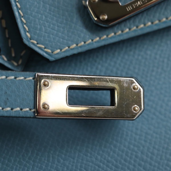HERMES バーキン 25 2005年 □I ハンドバッグ ブルージーン シルバー ヴォーエプソンの画像8