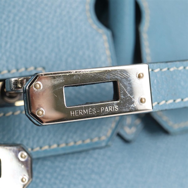 HERMES バーキン 25 2005年 □I ハンドバッグ ブルージーン シルバー ヴォーエプソンの画像9
