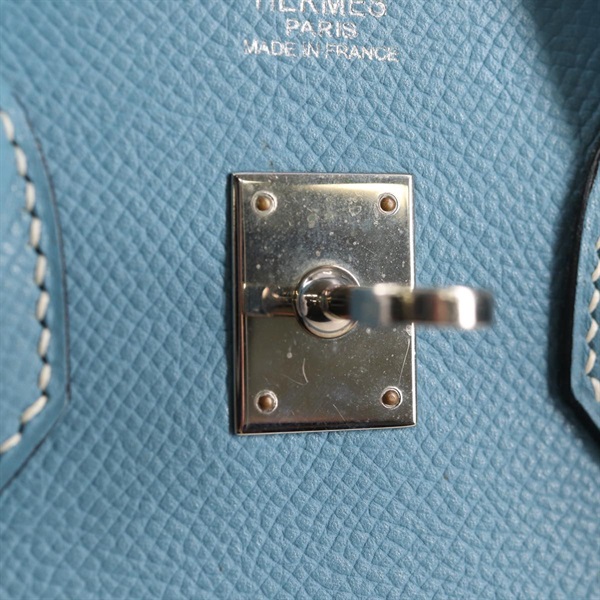 HERMES バーキン 25 2005年 □I ハンドバッグ ブルージーン シルバー ヴォーエプソンの画像10