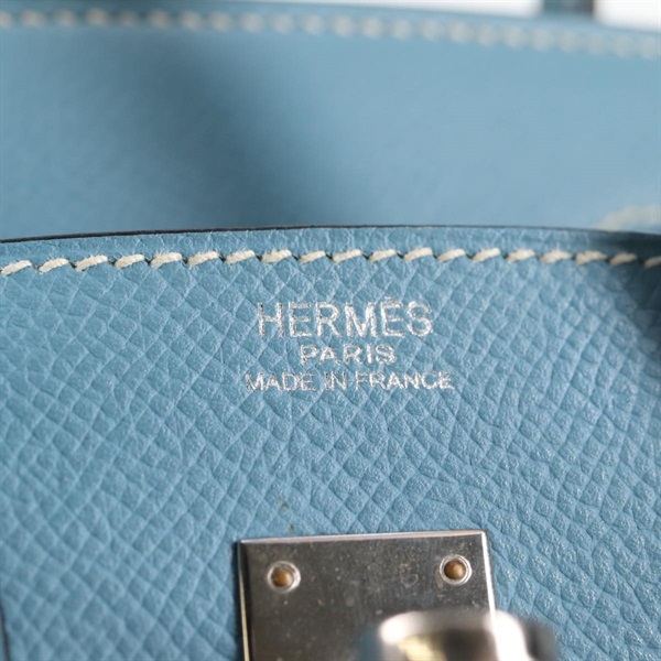 HERMES バーキン 25 2005年 □I ハンドバッグ ブルージーン シルバー ヴォーエプソンの画像11