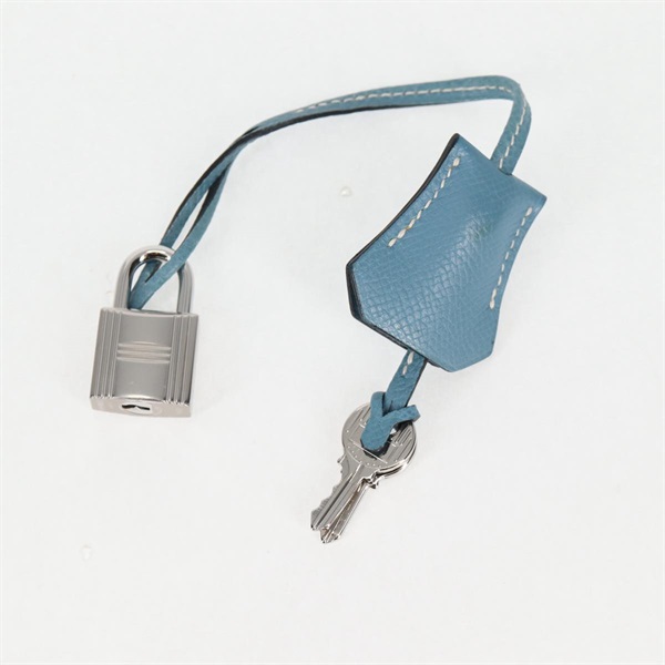 HERMES バーキン 25 2005年 □I ハンドバッグ ブルージーン シルバー ヴォーエプソンの画像13