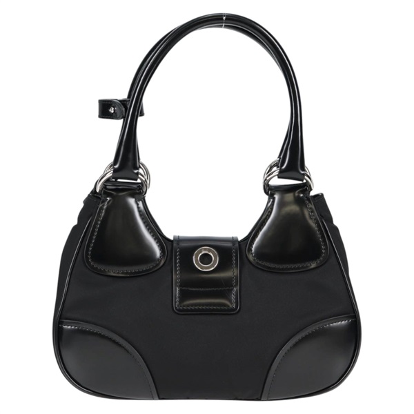 PRADA RE-NYLON ムーン ハンドバッグ ブラック シルバー リナイロンの画像1