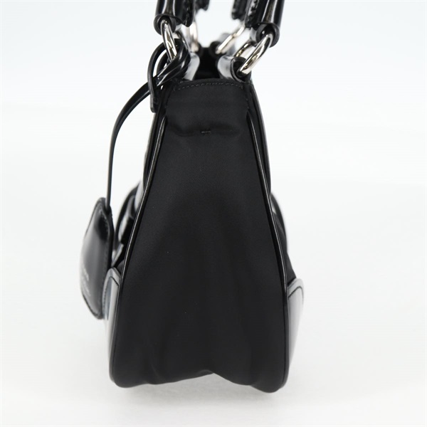 PRADA RE-NYLON ムーン ハンドバッグ ブラック シルバー リナイロンの画像2