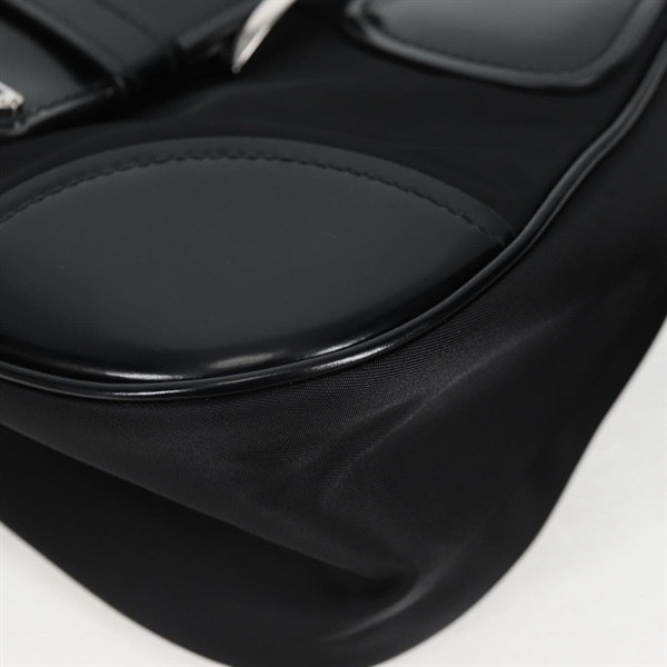 PRADA RE-NYLON ムーン ハンドバッグ ブラック シルバー リナイロンの画像6