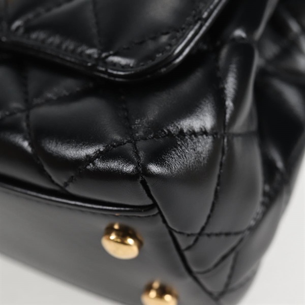 CHANEL ココハンドル ゴールドハンドルXXS 2021年 ハンドバッグ ブラック ゴールド カーフスキンの画像7