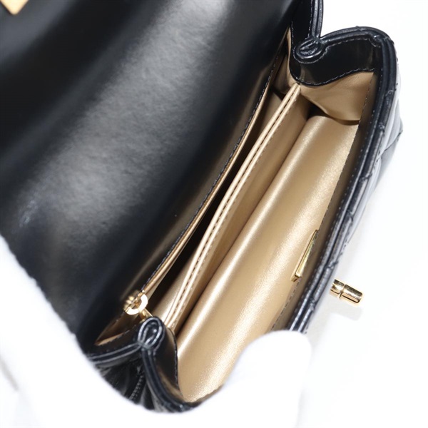 CHANEL ココハンドル ゴールドハンドルXXS 2021年 ハンドバッグ ブラック ゴールド カーフスキンの画像10