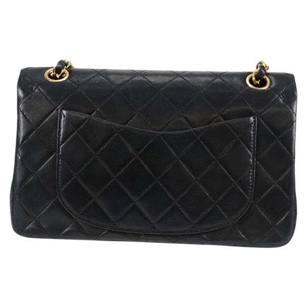 CHANEL マトラッセ ダブルフラップダブルチェーン 23 ハンドバッグ ブラック ゴールド ラムスキンの画像2