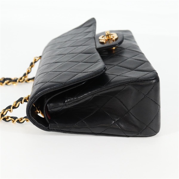 CHANEL マトラッセ ダブルフラップダブルチェーン 23 ハンドバッグ ブラック ゴールド ラムスキンの画像3