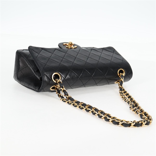 CHANEL マトラッセ ダブルフラップダブルチェーン 23 ハンドバッグ ブラック ゴールド ラムスキンの画像5