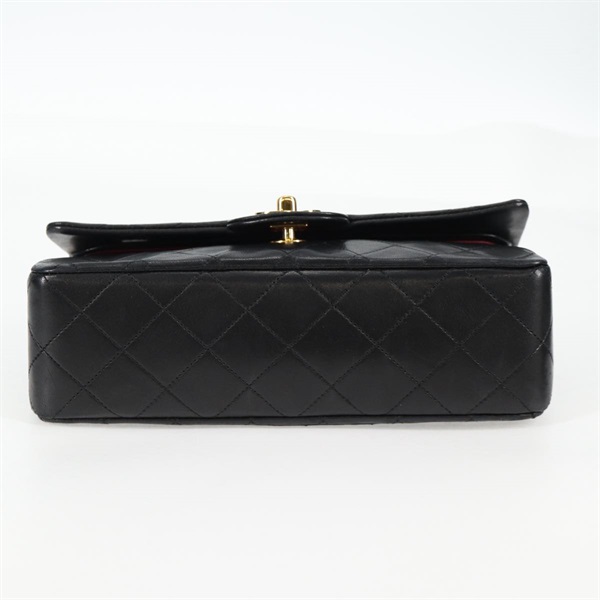 CHANEL マトラッセ ダブルフラップダブルチェーン 23 ハンドバッグ ブラック ゴールド ラムスキンの画像6