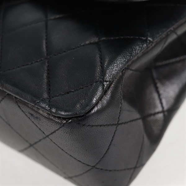 CHANEL マトラッセ ダブルフラップダブルチェーン 23 ハンドバッグ ブラック ゴールド ラムスキンの画像7