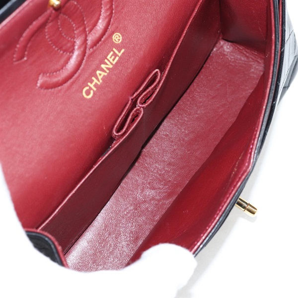 CHANEL マトラッセ ダブルフラップダブルチェーン 23 ハンドバッグ ブラック ゴールド ラムスキンの画像10