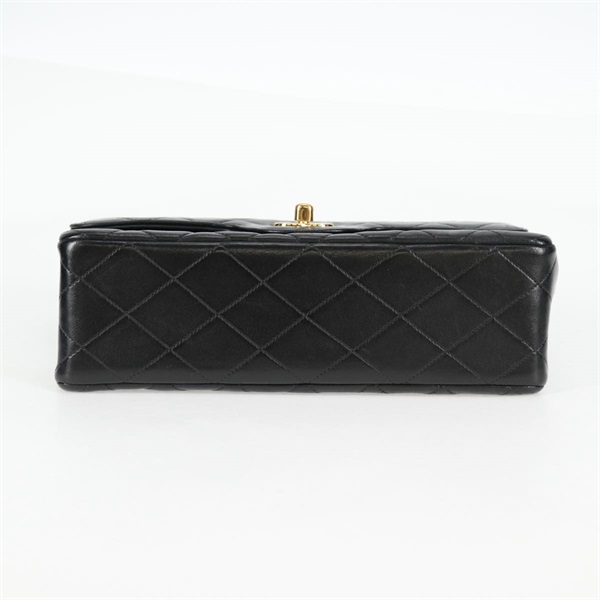 CHANEL マトラッセ ダブルフラップダブルチェーン 23 ショルダーバッグ ブラック ゴールド ラムスキンの画像6