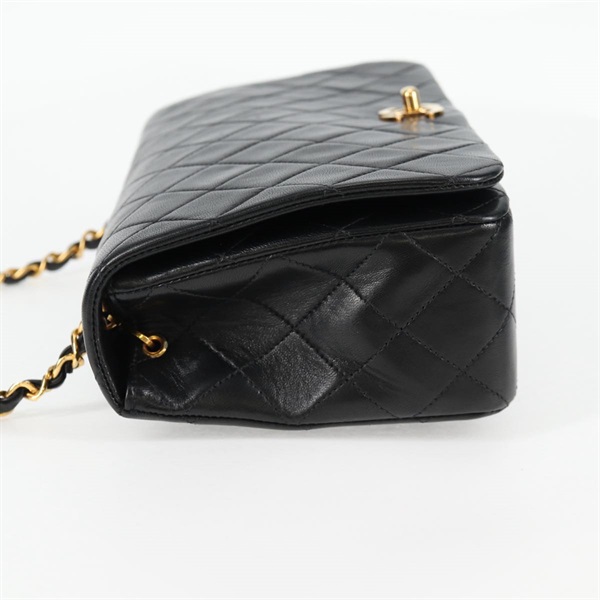 CHANEL マトラッセ シングルフラップシングルチェーン フルフラップ23 1991年 ショルダーバッグ ブラック ゴールド ラムスキンの画像3