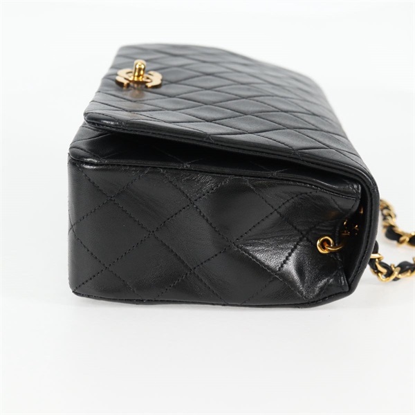 CHANEL マトラッセ シングルフラップシングルチェーン フルフラップ23 1991年 ショルダーバッグ ブラック ゴールド ラムスキンの画像4