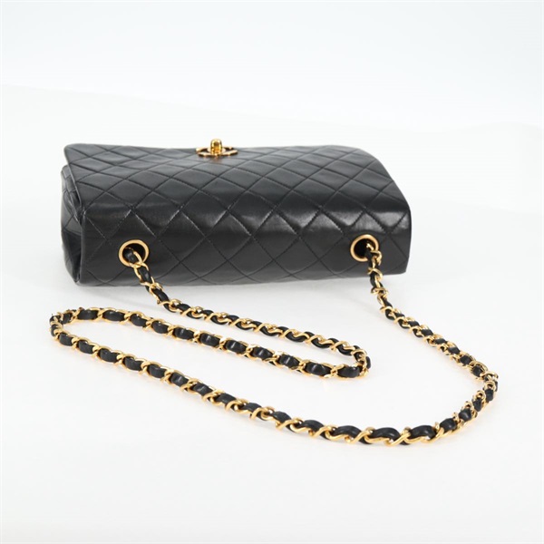 CHANEL マトラッセ シングルフラップシングルチェーン フルフラップ23 1991年 ショルダーバッグ ブラック ゴールド ラムスキンの画像5