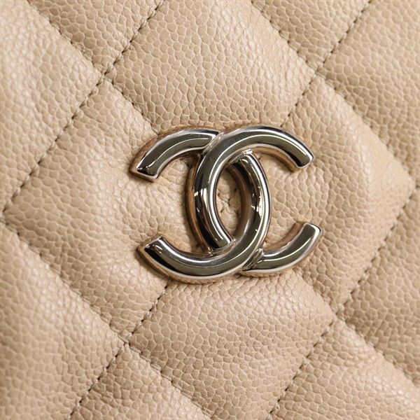 CHANEL チェーントート フレンチリビエラ ショルダーバッグ ベージュ シルバー ソフトキャビアの画像7