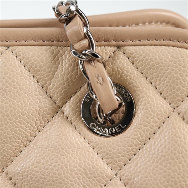 CHANEL チェーントート フレンチリビエラ ショルダーバッグ ベージュ シルバー ソフトキャビアの画像8