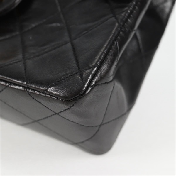 CHANEL ミニ マトラッセ シングルフラップシングルチェーン 18 ショルダーバッグ ブラック ゴールド ラムスキンの画像7