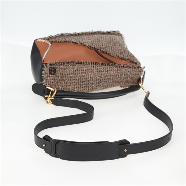 LOEWE パズル ミディアム ショルダーバッグ ブラウン ブラック ベージュ ゴールド レザーの画像5