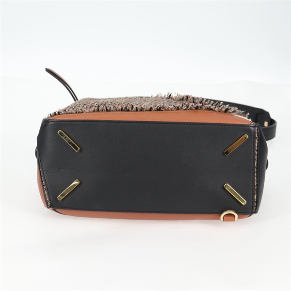 LOEWE パズル ミディアム ショルダーバッグ ブラウン ブラック ベージュ ゴールド レザーの画像6