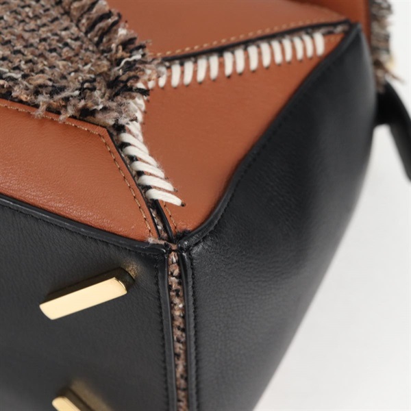 LOEWE パズル ミディアム ショルダーバッグ ブラウン ブラック ベージュ ゴールド レザーの画像7