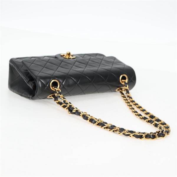 CHANEL マトラッセ ダブルフラップダブルチェーン 23 ショルダーバッグ ブラック ゴールド ラムスキンの画像5