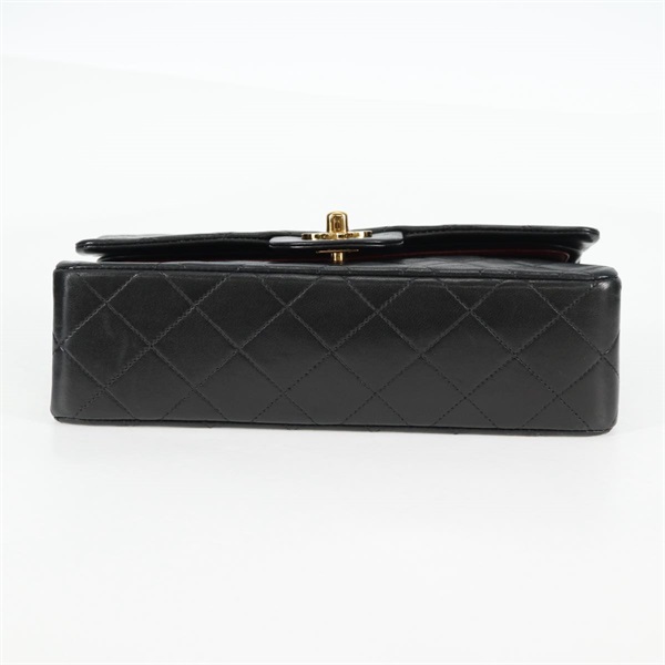 CHANEL マトラッセ ダブルフラップダブルチェーン 23 ショルダーバッグ ブラック ゴールド ラムスキンの画像6