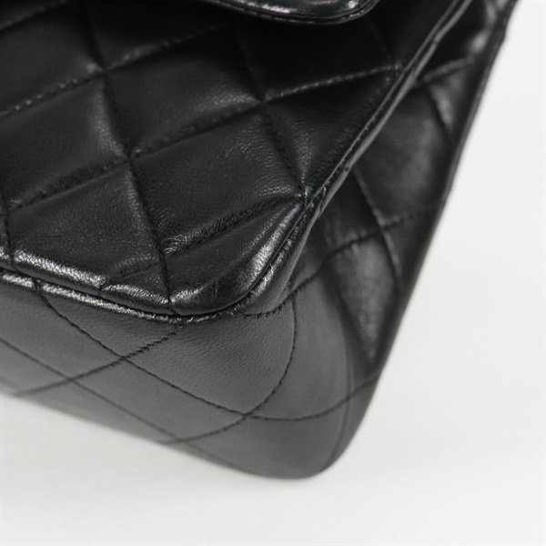 CHANEL マトラッセ ダブルフラップダブルチェーン 23 ショルダーバッグ ブラック ゴールド ラムスキンの画像7