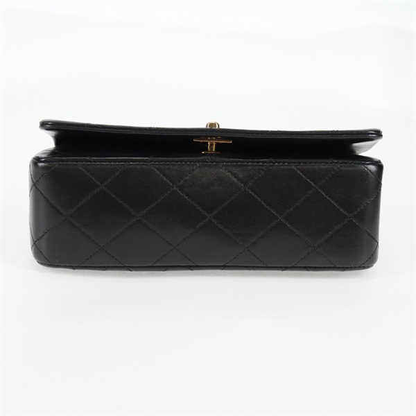 CHANEL ミニ マトラッセ フルフラップ18 1990年 ショルダーバッグ ブラック ゴールド ラムスキンの画像6