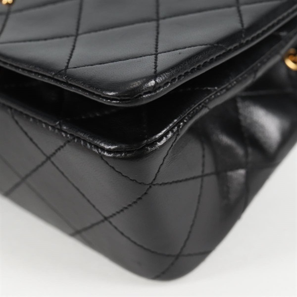 CHANEL ミニ マトラッセ フルフラップ18 1990年 ショルダーバッグ ブラック ゴールド ラムスキンの画像7