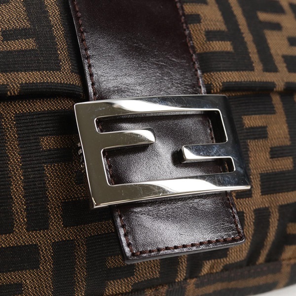 FENDI マンマバゲット ズッカー ショルダーバッグ ブラウン シルバー キャンバスの画像7