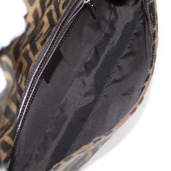 FENDI マンマバゲット ズッカー ショルダーバッグ ブラウン シルバー キャンバスの画像8