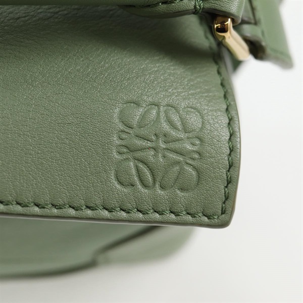 LOEWE パズル ミニ ショルダーバッグ グリーン ベージュ ゴールド カーフスキンの画像7