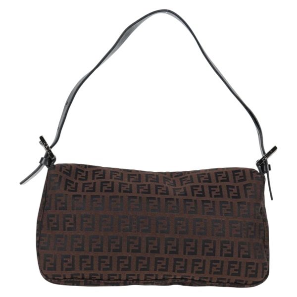 FENDI マンマバゲット ズッキーノ ショルダーバッグ ブラウン ブラック シルバー キャンバスの画像1